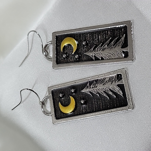 Moonlight Forest Drop Earrings, 925 wires - Picture 6 of 7